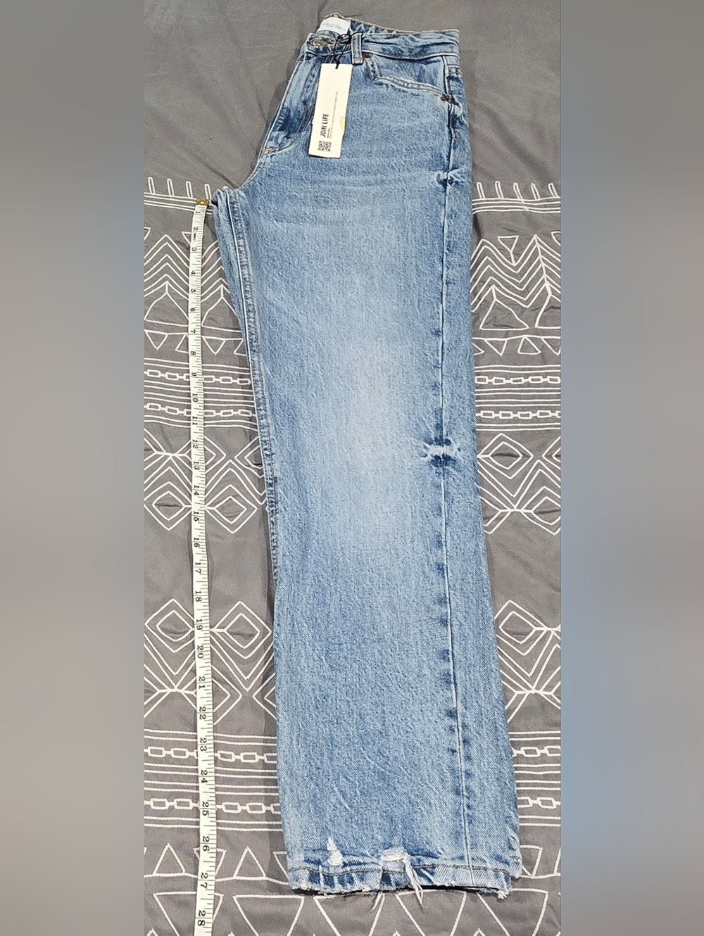 Zara Distressed Straight Leg Jeans Size 4 - Picture 3 of 8
